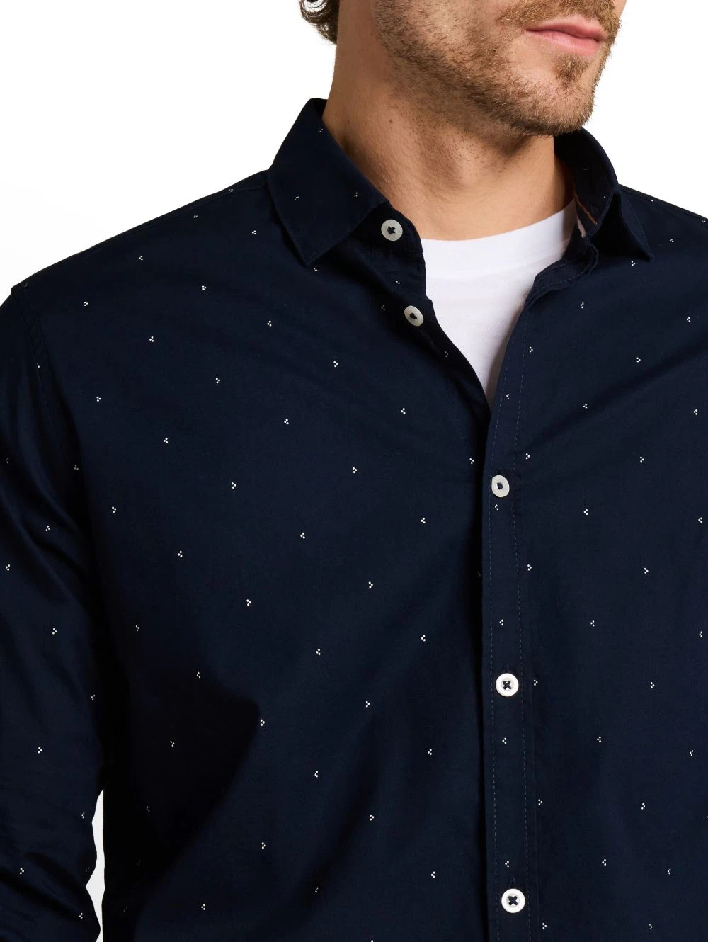 Tom Tailor Herren Langarm Hemd FITTED PRINTED STRETCH SHIRT - Slim Fit