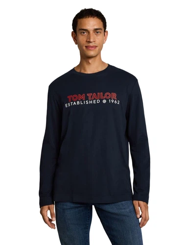 Tom Tailor Herren Langarmshirt PRINTED - Regular Fit