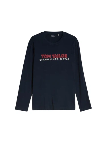 Tom Tailor Herren Langarmshirt PRINTED - Regular Fit