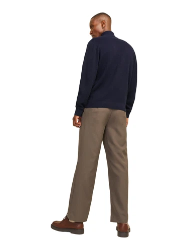 Jack & Jones Herren Strickpullover JPRBLAMILANO STITCH KNIT HALF ZIP - Relaxed Fit