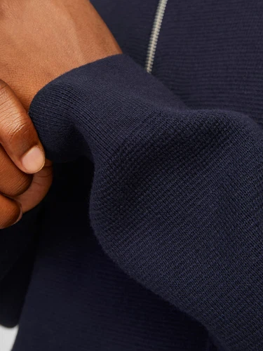 Jack & Jones Herren Strickpullover JPRBLAMILANO STITCH KNIT HALF ZIP - Relaxed Fit