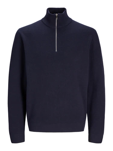 Jack & Jones Herren Strickpullover JPRBLAMILANO STITCH KNIT HALF ZIP - Relaxed Fit