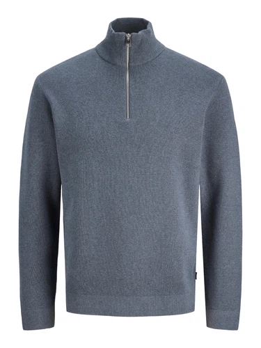 Jack & Jones Herren Strickpullover JPRBLAMILANO STITCH KNIT HALF ZIP - Relaxed Fit