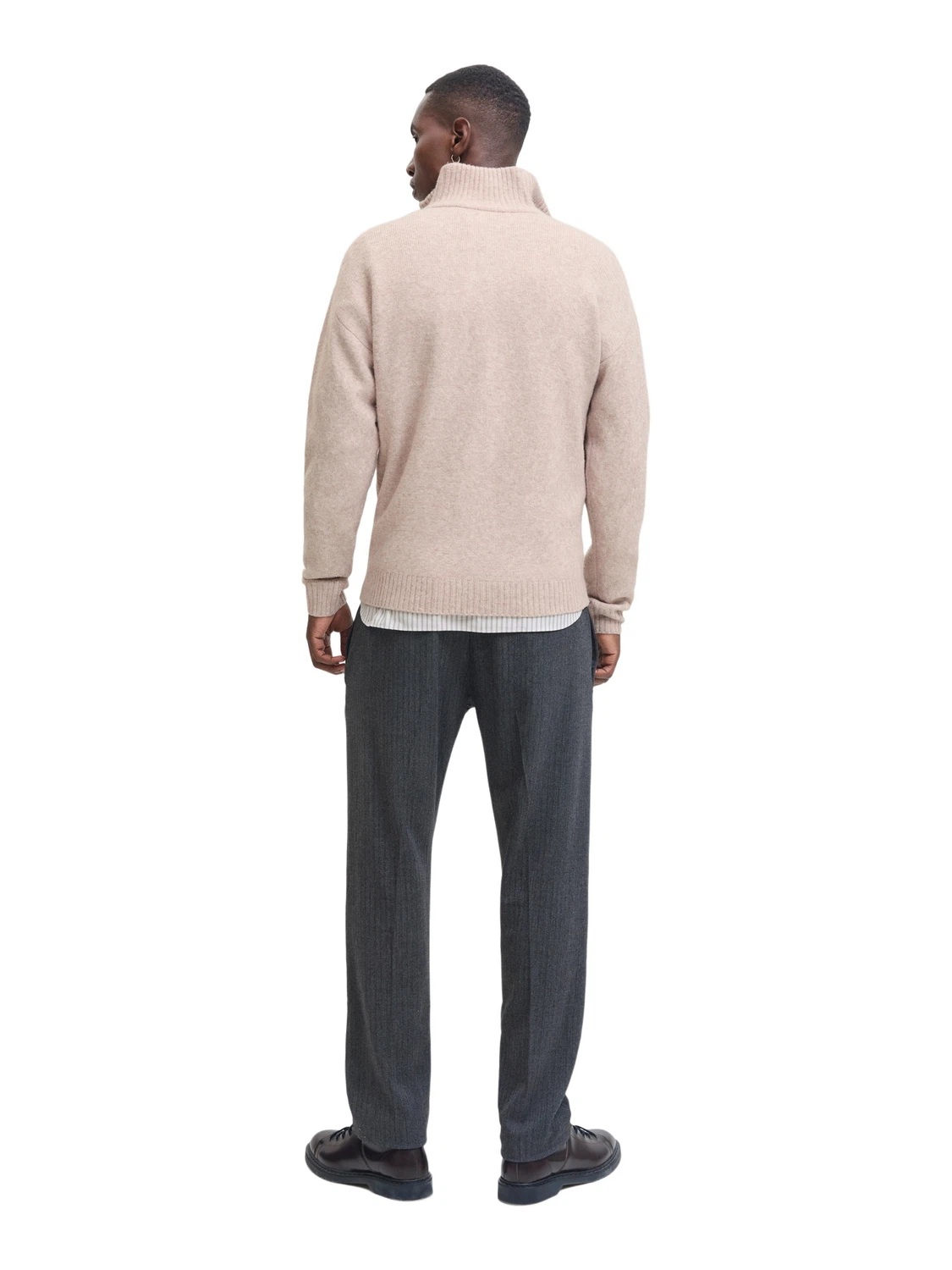 Jack & Jones Herren Pullover JJESOHO OLLIE KNIT HALF ZIP - Relaxed Fit