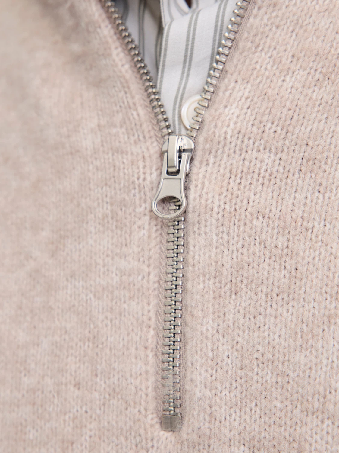 Jack & Jones Herren Pullover JJESOHO OLLIE KNIT HALF ZIP - Relaxed Fit