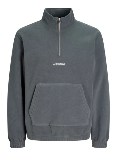 Jack & Jones Herren Sweatshirt JJESOHO HALF ZIP FLEECE - Relaxed Fit