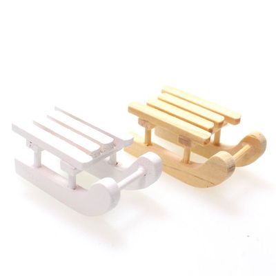 12 Mini-Dekoschlitten aus Holz, 3,7 cm