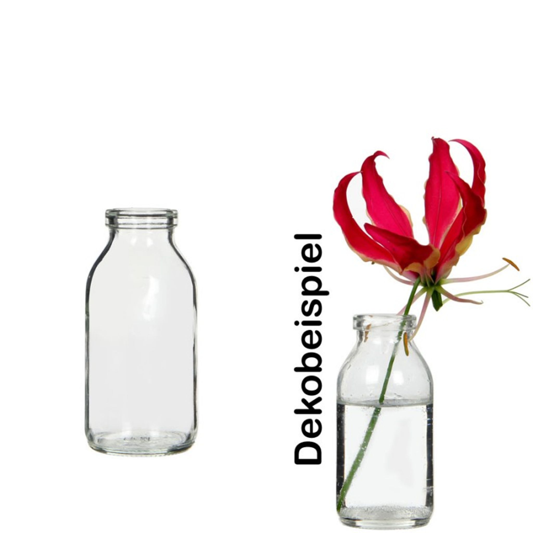 50 Glasflaschen mini H6cm Ø3cm Flasche Glas 25ml Flaschen Vase Väschen klein