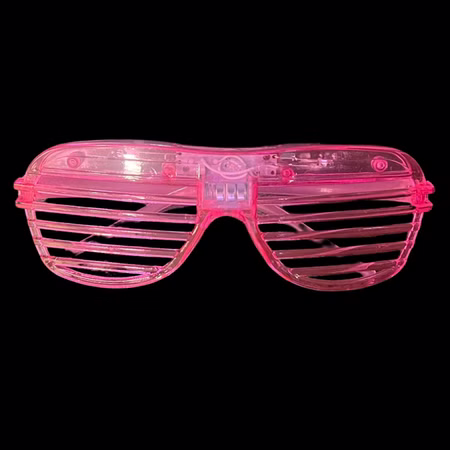 Pinke LED-Brille Atzenbrille