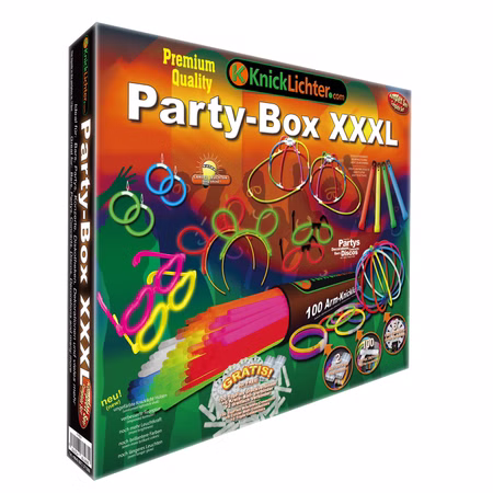 Knicklichter Party Box XXXL | Alle Topseller in einer Geschenkverpackung Knicklichter Party Box XXXL | Alle Topseller in einer Geschenkverpackung