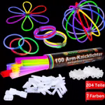 100 Arm Knicklichter 7 FARBENMIX | 205 x 5 mm | Premiumqualität