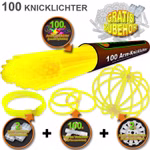 100 Arm Knicklichter in GELB inkl. hochflexiblen TopFlex Verbindern