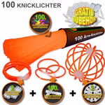 100 Knicklichter in ORANGE inkl. hochflexiblen TopFlex Verbindern