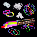 100 Arm Knicklichter 8 FARBEN MIX inkl. hochflexiblen TopFlex Verbindern