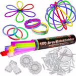 100 Arm Knicklichter 8 FARBEN MIX inkl. hochflexiblen TopFlex Verbindern