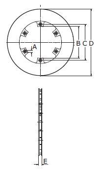 Bremsscheibe für Kart, Bierkiste Bremse, Stahl, gelocht, 210 x 8 mm 2