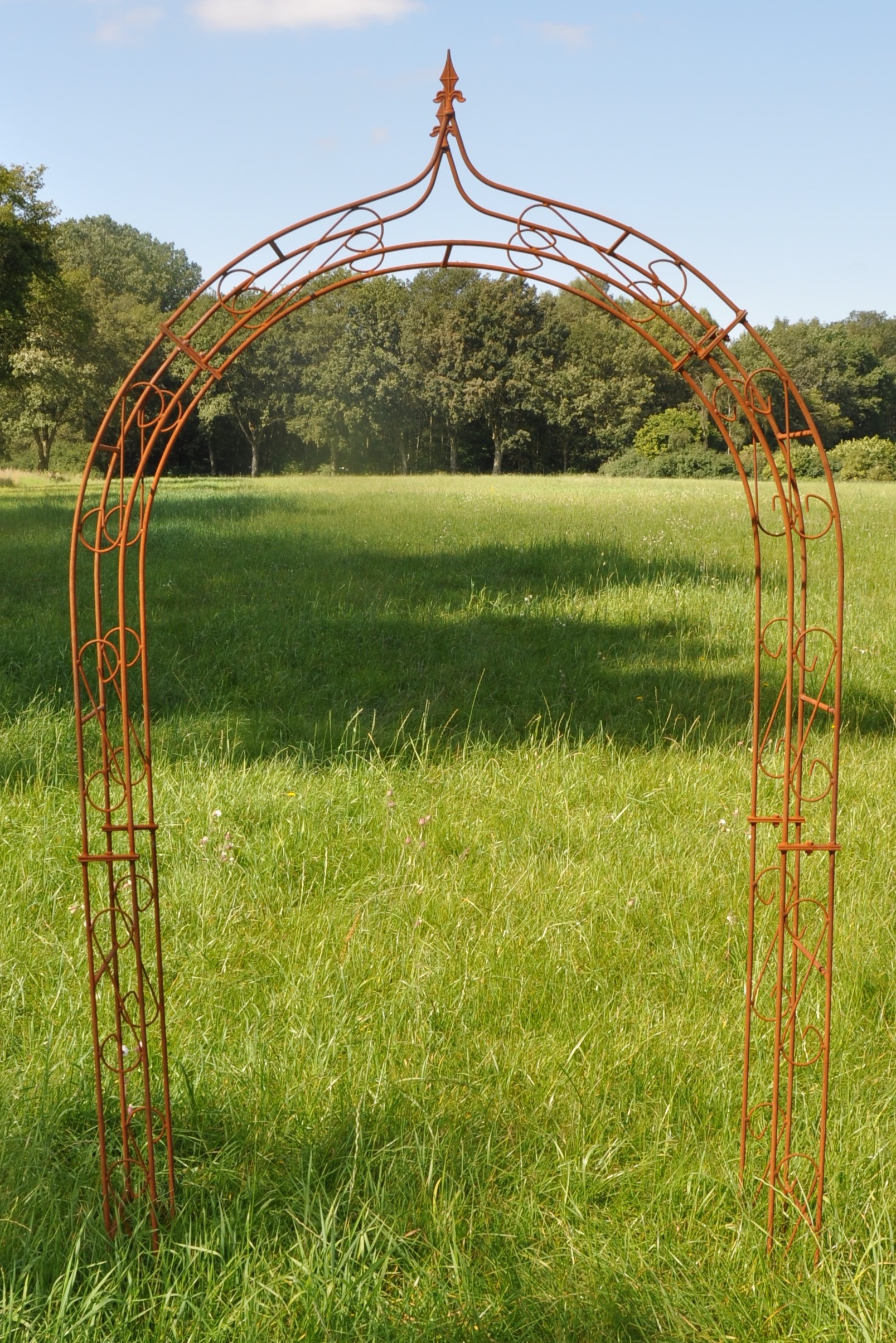 Rosenbogen B: 160cm Rost mit Spitze