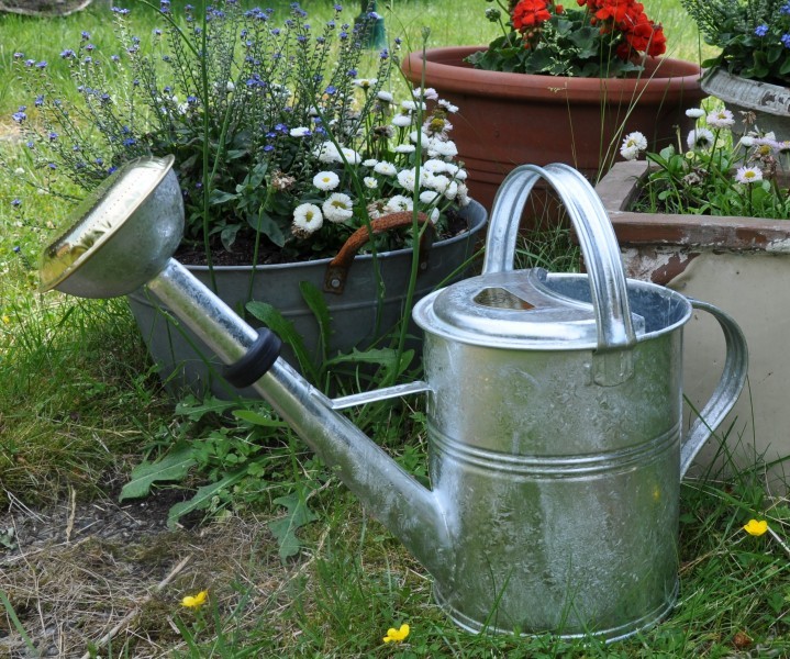 Gießkanne Metall Antik-Zink 5 Liter
