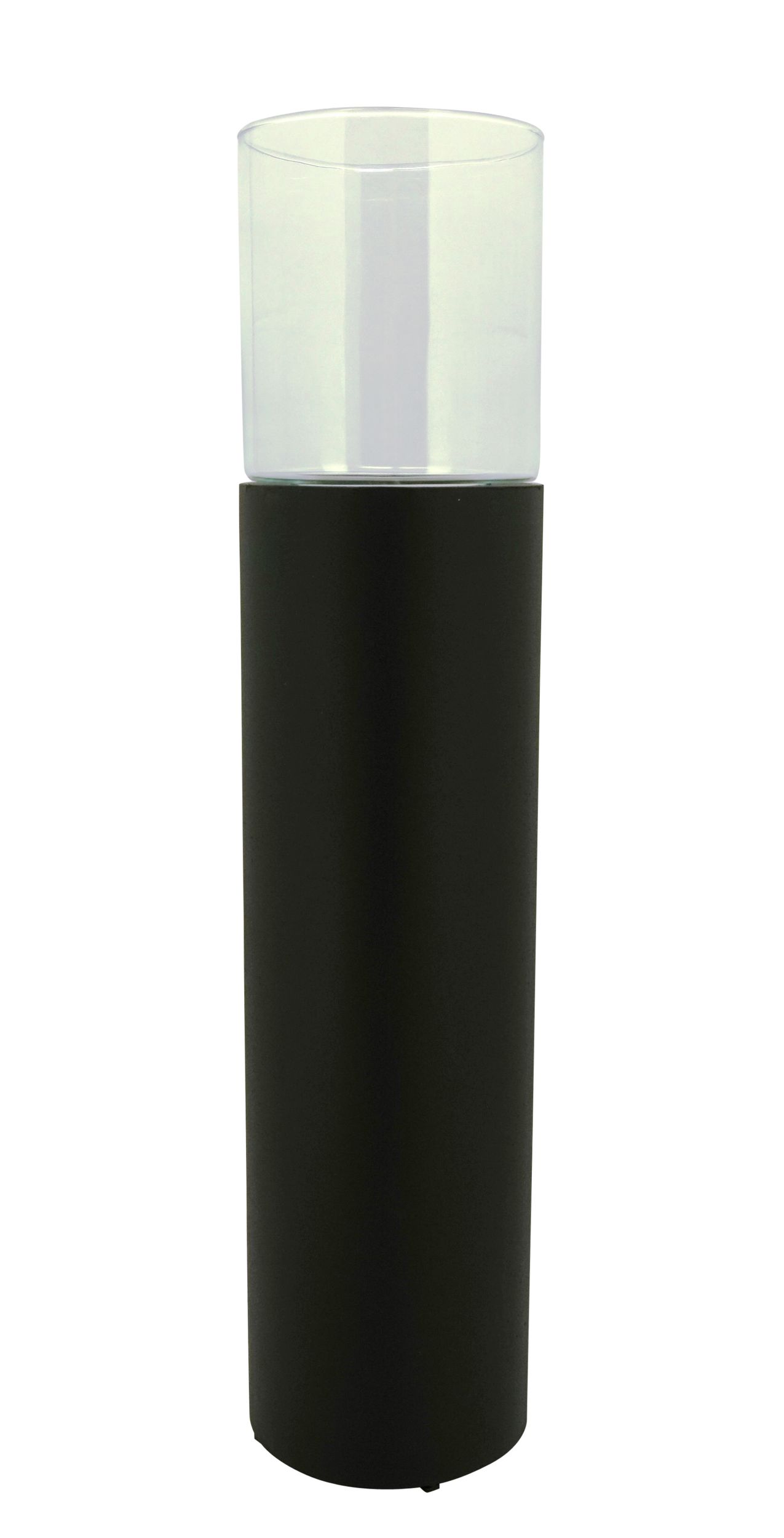 Windlichtsäule mit Glas schwarz