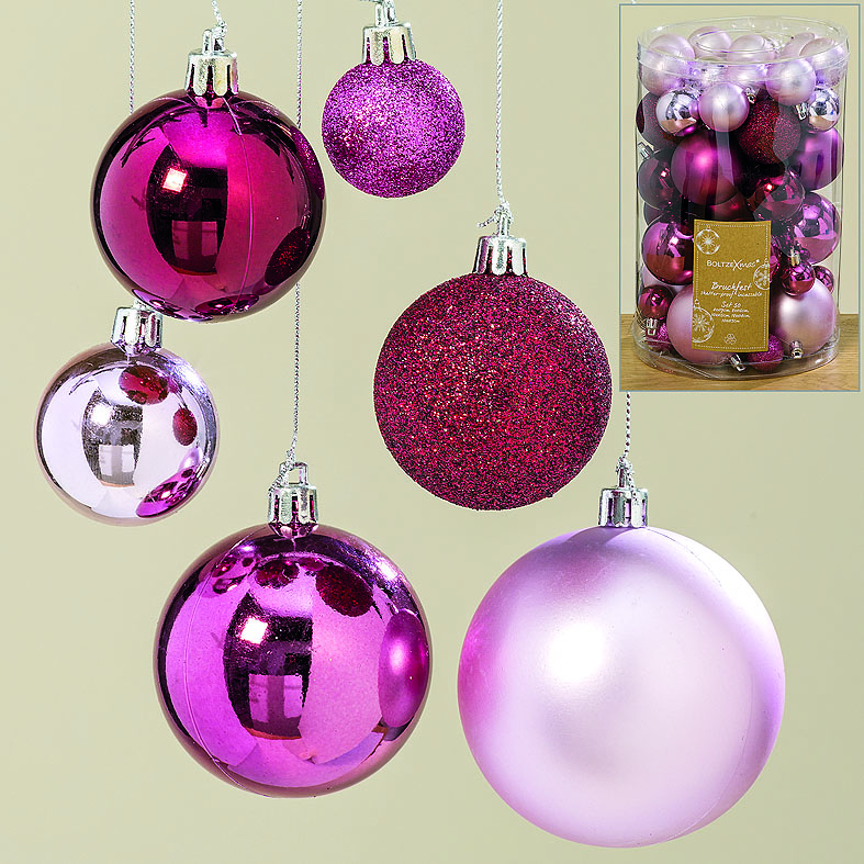 50tlg. Baumschmuck im Set - Kunststoff