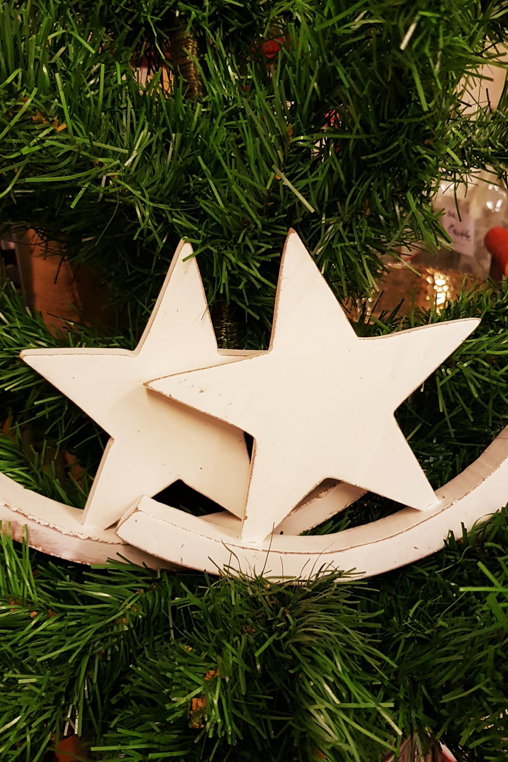 2er Set Holz Weihnachtsdeko-Figur mit Schaukel