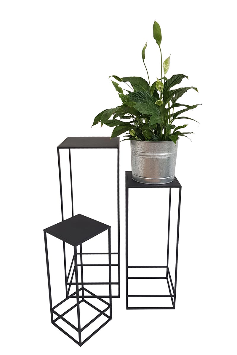 Beistelltisch // Blumentisch schwarz, ALVA (versch. Größen oder als Set)