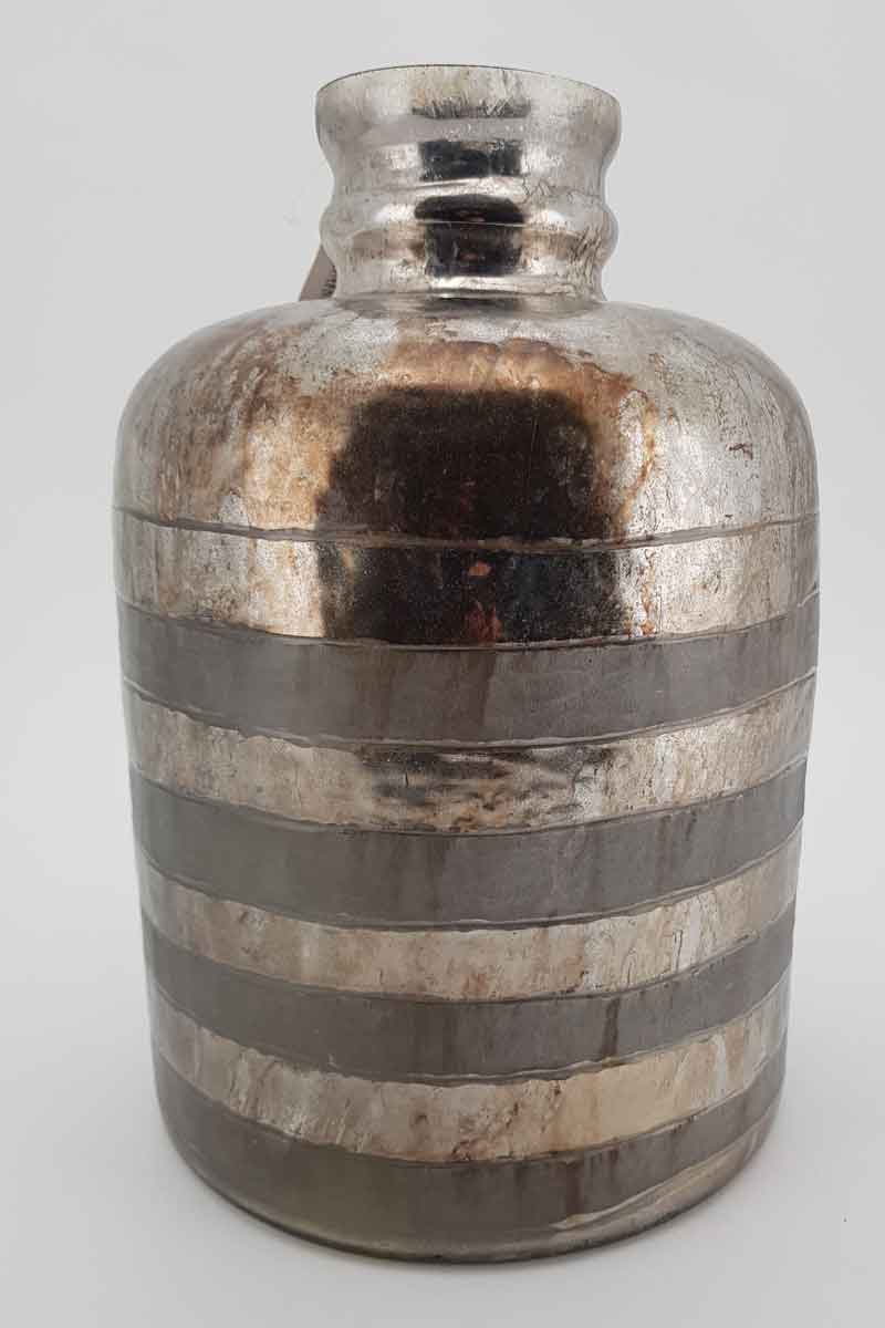 Flaschenvase aus Glas, in antiksilber