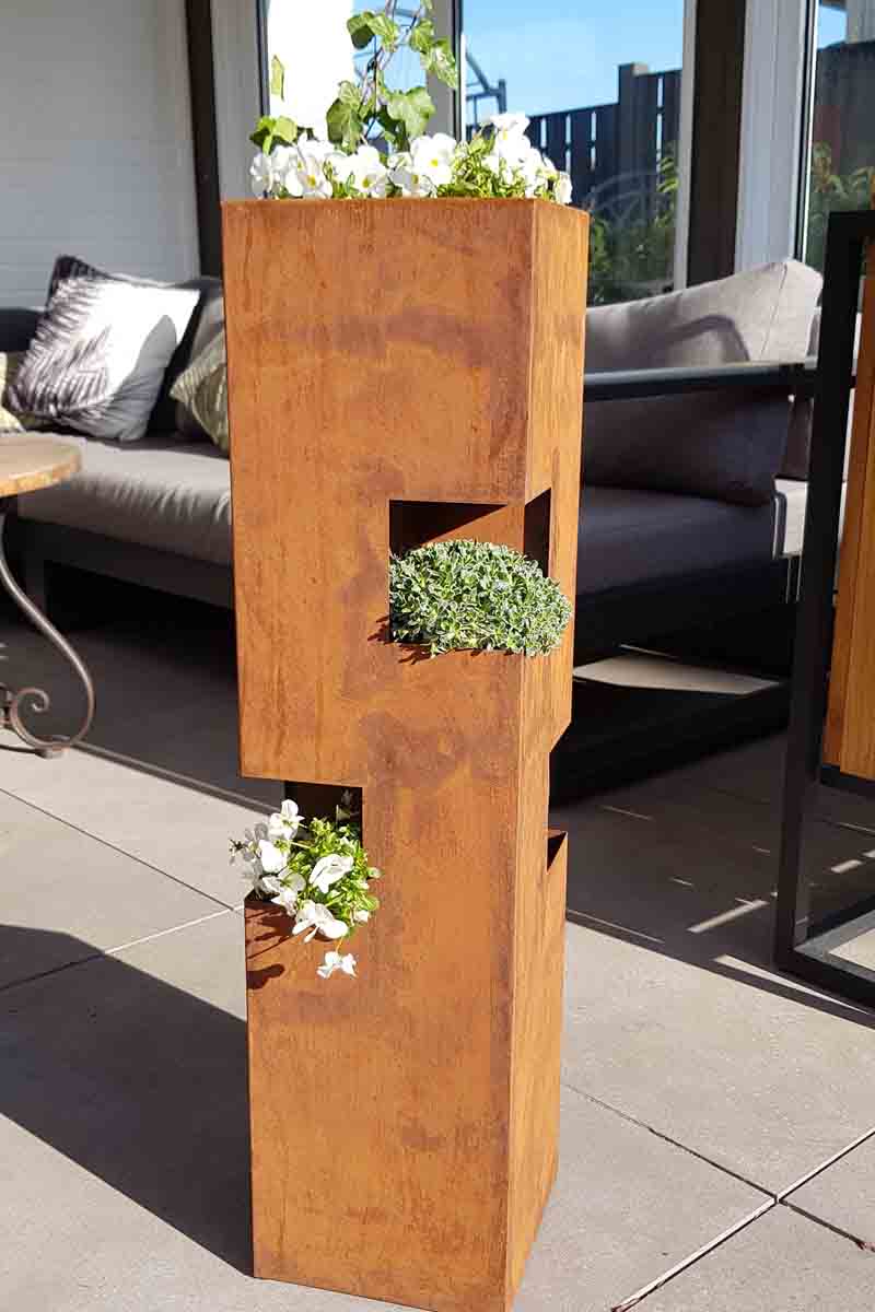 Pflanzsäule KVADRO 80cm, Rost