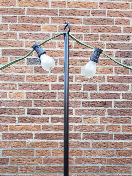 Gartenstab für Lichterketten, schwarz pulverbeschichtet, Höhe 265cm
