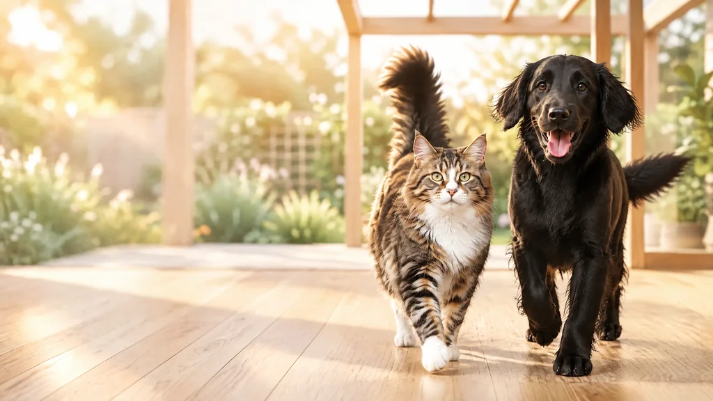 Flat-Coated Retriever und Katze bei Pettys – Heimtierbedarf für Hunde und Katzen