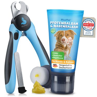 BluePet Pfotenpflege Spar Set Krallenschere & Pfotenbalsam