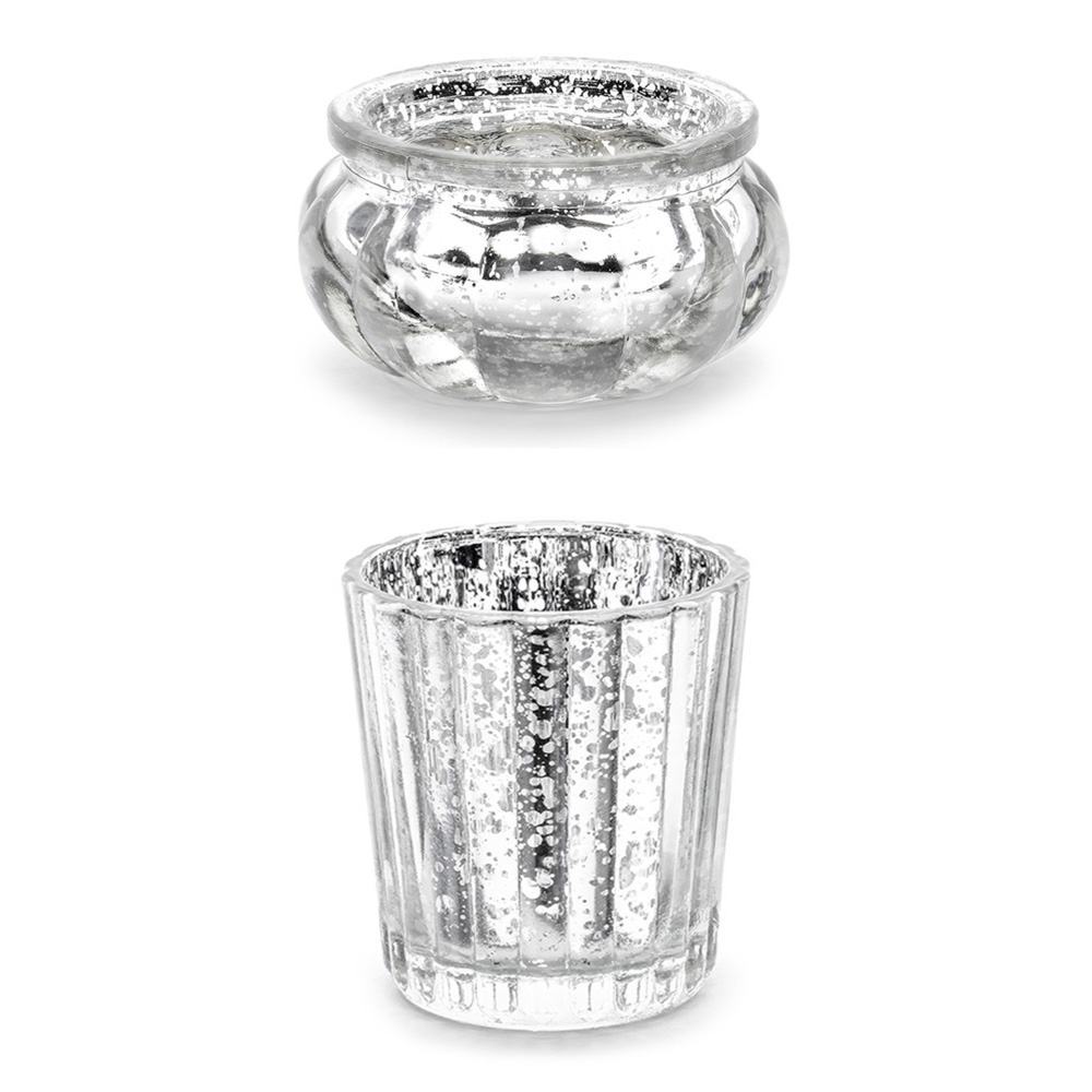 Teelichtgläser silber, 4 Stück