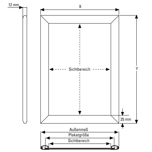17 mm Klapprahmen DIN B2 50x70,7 cm (B2) | silber | Kunstglas mattiert (1 mm 17 mm Klapprahmen DIN B2 50x70,7 cm (B2) | silber | Kunstglas mattiert (1 mm