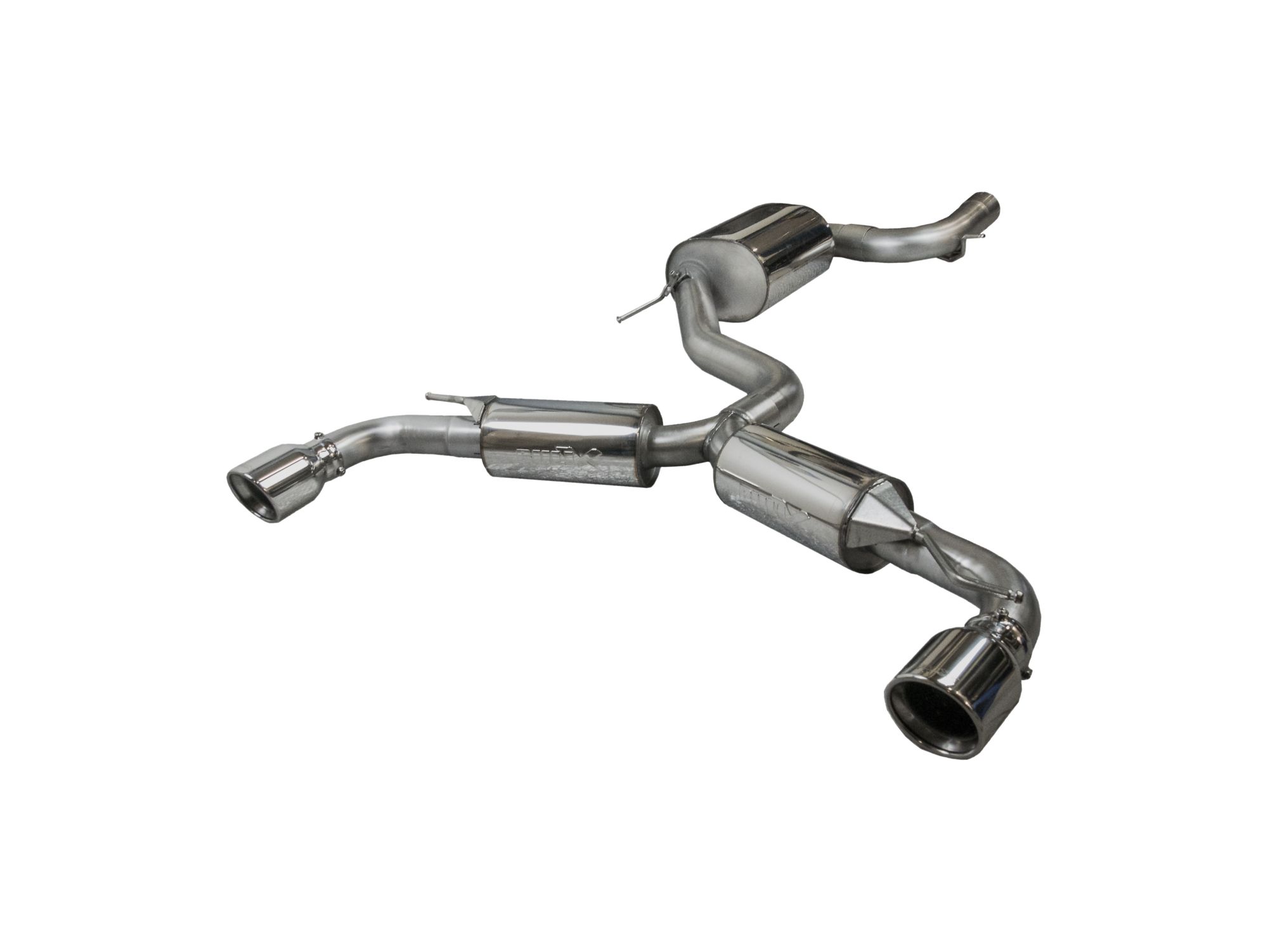 Bull-X 76mm Duplex Sportauspuff Komplettanlage passend für Audi A3