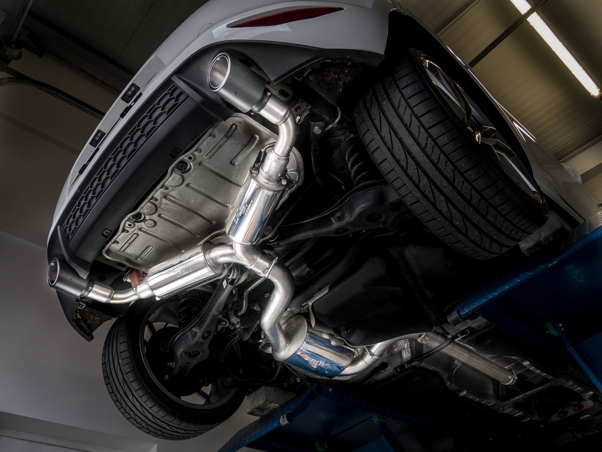 BULL-X 76mm Duplex Sportauspuff Rennsportanlage ab KAT VAG02 Y