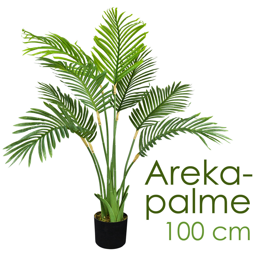 Kunstpflanze Palme Palmenbaum Arekapalme Künstliche Pflanze 100 cm Decovego