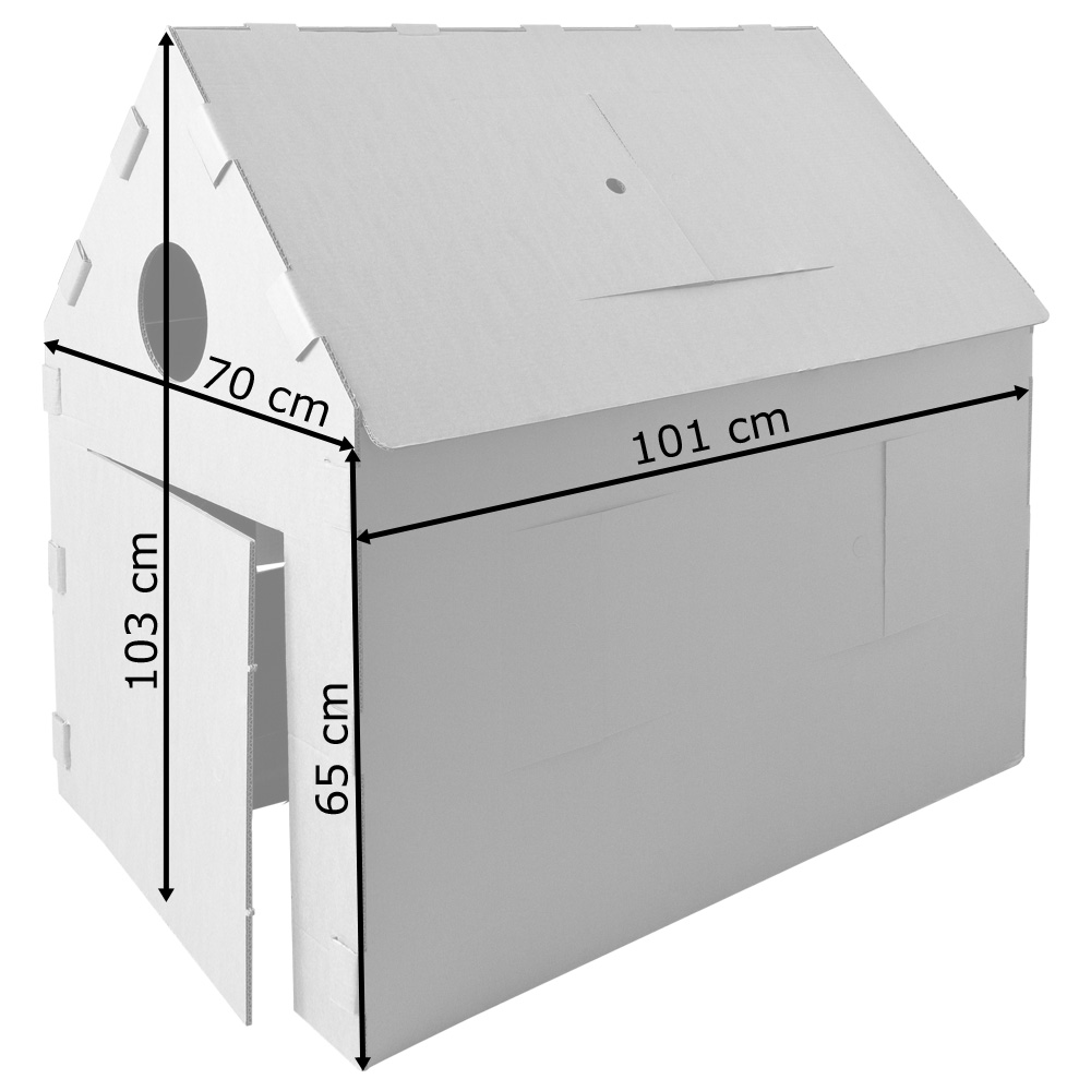 Château Fort En Carton à Colorier – Maison De Jeu Géante 130x130x132 Cm – 4 Tours, Porte, Fenêtres