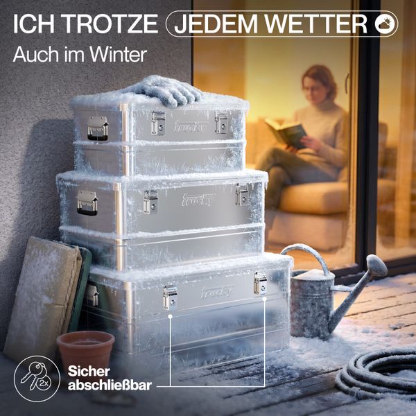 Aluminium Box mit Deckel Silber Alu Kiste Alukiste Auswahl Transportbox Metallbox Aufbewahrungsbox Boxen Abschliessbar Metallkiste Trucky