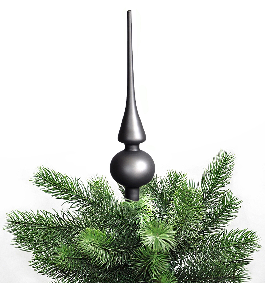 Christbaumspitze Echt Glas 26 x 6 cm Matt Glanz Weihnachtsbaum Spitze Baumspitze Christbaumschmuck Deko