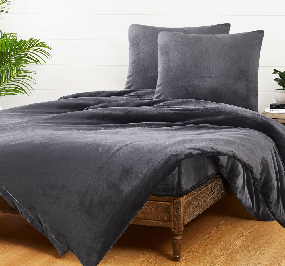 JACK Teddy Flausch Plüsch Bettwäsche 4tlg. 135x200cm Uni Cashmere Touch Weiß Grau Anthrazit Creme Einfarbig Warm