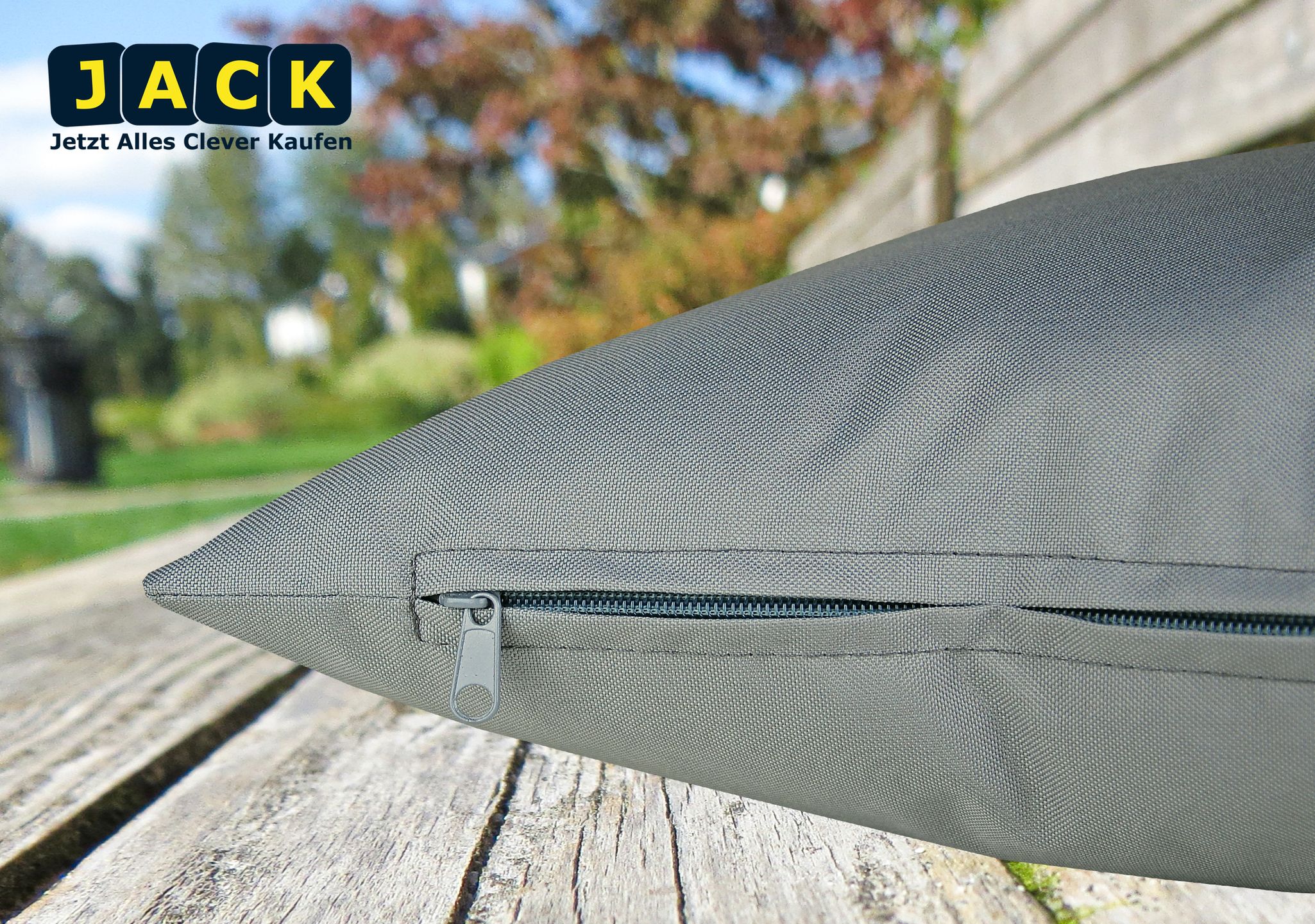 JACK 1x 50x50cm Outdoor Kissenhülle Motiv Bezug Wasserabweisend Sitzkissen Garten Stuhl Lotus Effekt lustig
