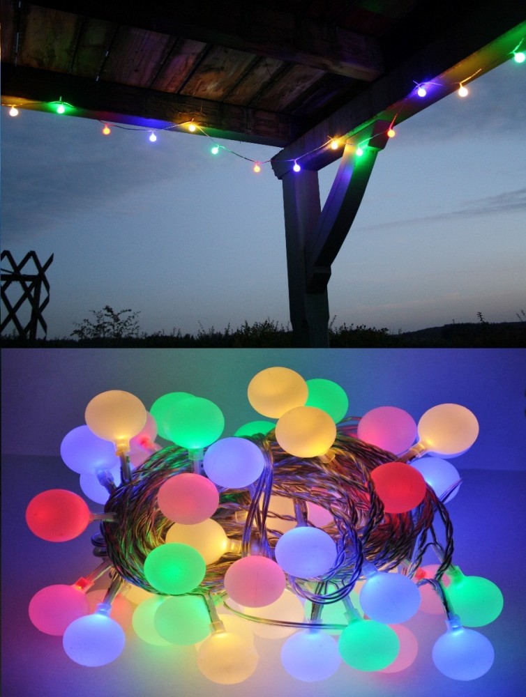 LED Lichterkette Bunt oder Warmweiß Partylichterkette LEDs stabile Kugeln IP44