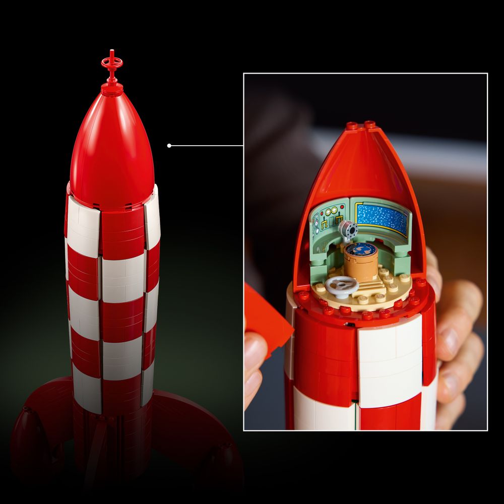 Vitrine en Acrylique pour Le*-go 21367 Les Aventures de Tintin : La Fusée Lunaire, boîte de présentation Anti-poussière, Compatible avec Lego 21367