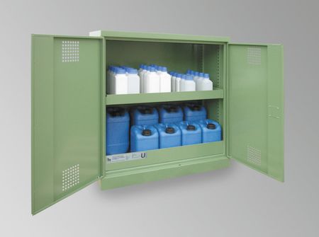 Gefahrstoffschrank Gelb, 1 Tür verschließbar, Umweltschrank aus kaltgewalzter Stahl, 30 kg Gefahrstoffschrank Gelb, 1 Tür verschließbar, Umweltschrank aus kaltgewalzter Stahl, 30 kg
