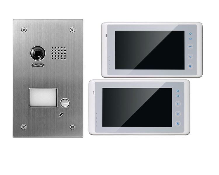 "2-DRAHT 2x 7""TFT DT27W + DT603F VIDEO TÜRSPRECHANLAGE TOUCHSCREEN KLINGEL"