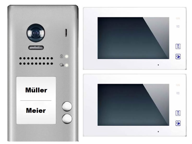 2-Familienhaus Video-Türsprechanlage Klingelanlage Sprechanlage mit Video&Bildspeicher