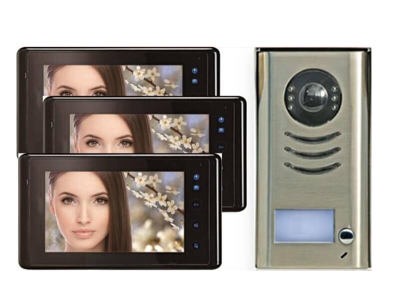 VIDEO TÜRSPRECHANLAGE DT591 + 3x DT27B SONY CCD mit Touchscreen