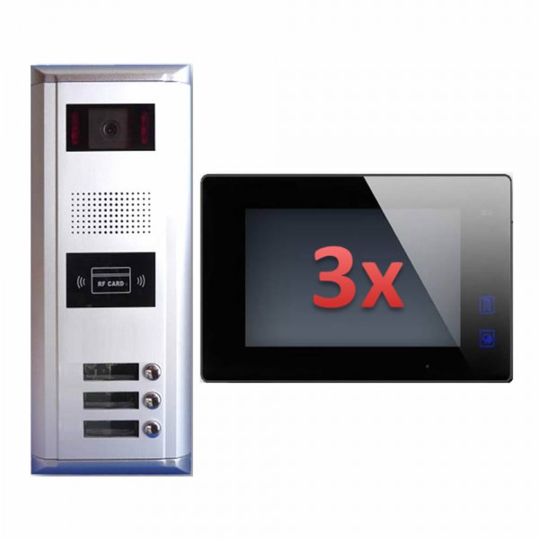 S3ID+ DT47M-B Video Türsprechanlage RFID Zutrittskontrolle 3-Familienhaus