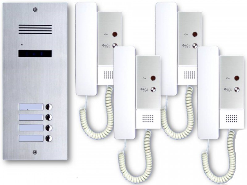 ES4A+ DJ4A Türsprechanlage Gegensprechanlage 4-Familienhaus 2Draht
