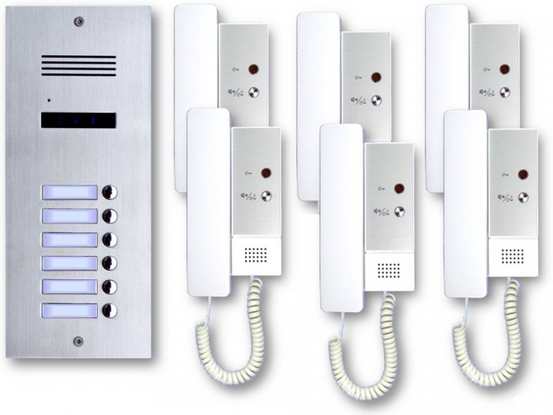 ES6A+ DJ4A Türsprechanlage Gegensprechanlage 6-Familienhaus 2Draht